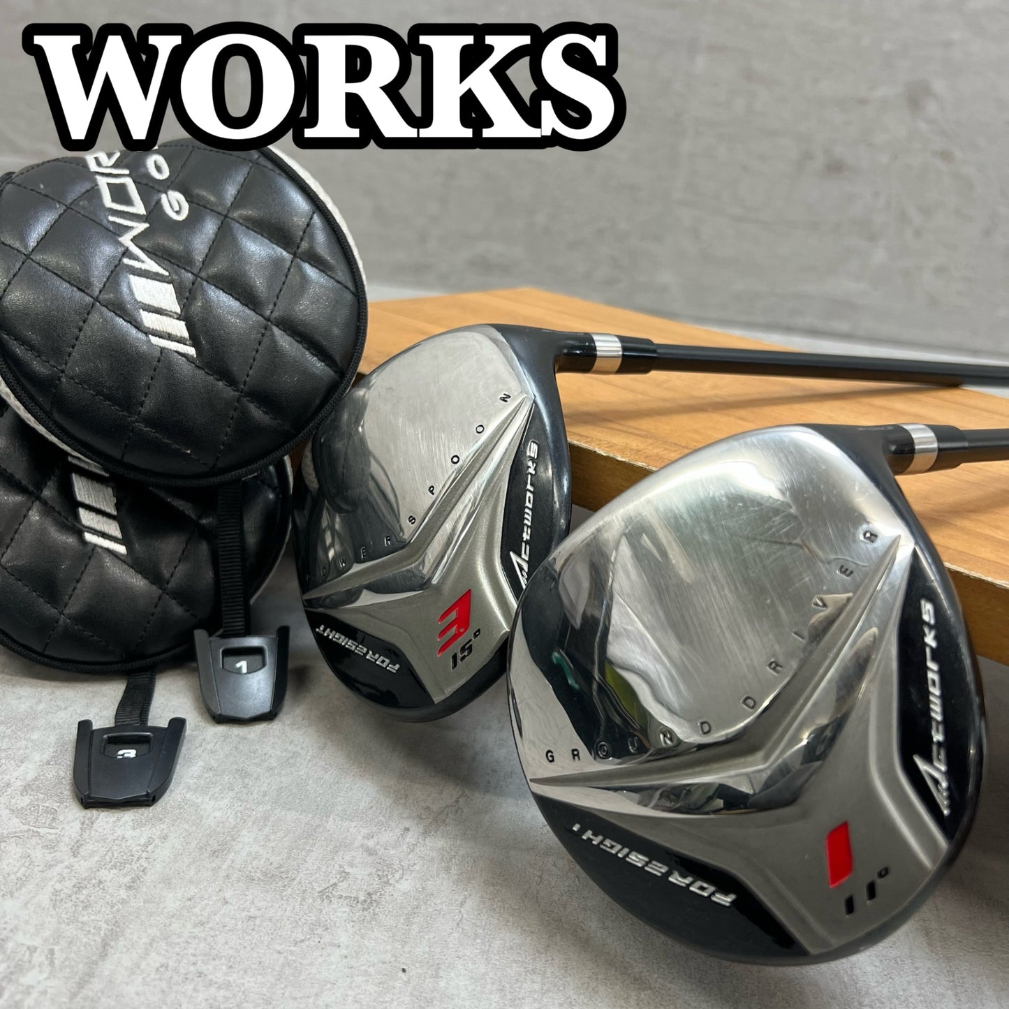 ワークスゴルフ　フォーサイト　メンズ　ウッド2本セット　R　右利き用　グラウンドドライバー　フェアウェイウッド　WORKS　FORESIGHT