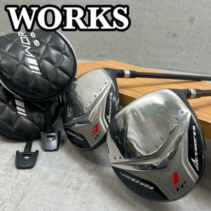 ワークスゴルフ　フォーサイト　メンズ　ウッド2本セット　R　右利き用　グラウンドドライバー　フェアウェイウッド　WORKS　FORESIGHT
