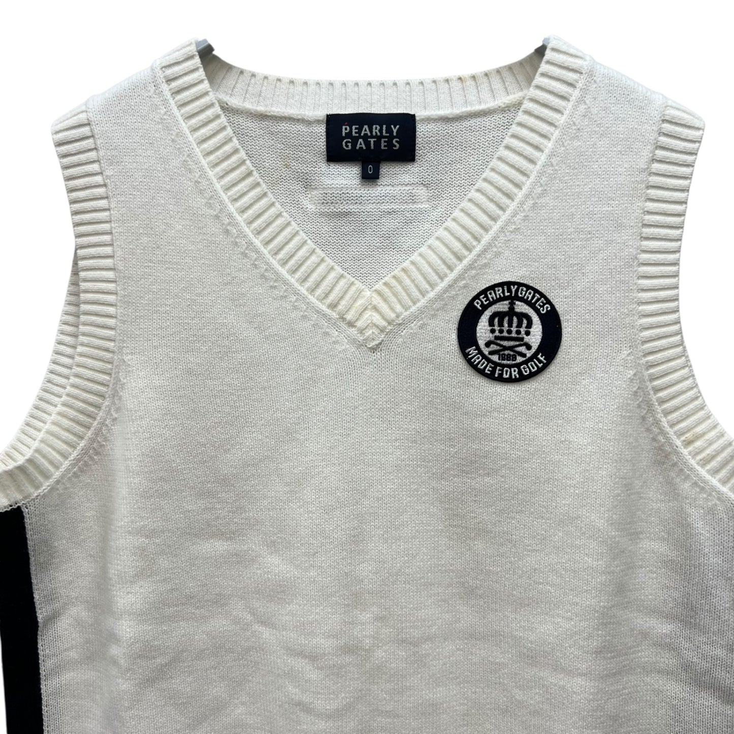 PEARLY GATES パーリーゲイツ　レディース　女性用 ベスト　Vネック　0号　XSサイズ　ホワイト