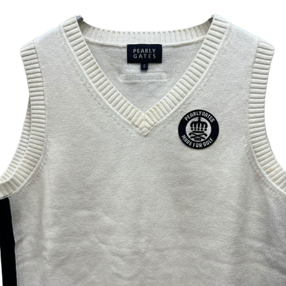 PEARLY GATES パーリーゲイツ　レディース　女性用 ベスト　Vネック　0号　XSサイズ　ホワイト