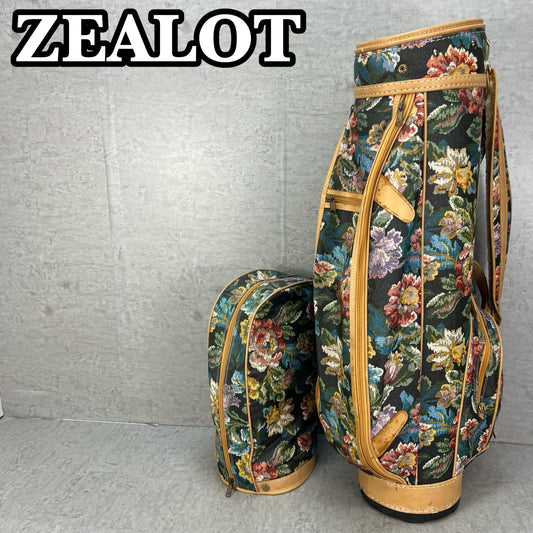 ZFALCT　ゴルフ　キャディバッグ　ビンテージ　ジャガード織　タペストリー生地　花柄　ラウンド用品
