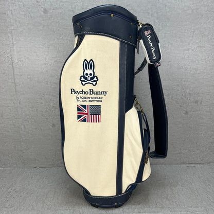 希少　帆布生地　サイコバニー　ゴルフ　カート式キャディバッグ　約10型　Psycho Bunny