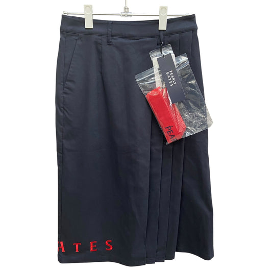 タグ付き　パーリーゲイツ　レディースゴルフアパレル　ミドルスカート　サイズ0　ロゴ刺繍 プリーツ切替　女性用　ウェア　PEARLY GATES