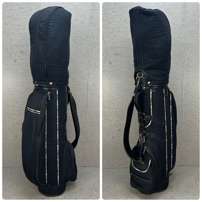 バーバリー　ゴルフ　カート式キャディバッグ　約8.5型　ブラック　黒　ノバチェック柄　BURBERRY