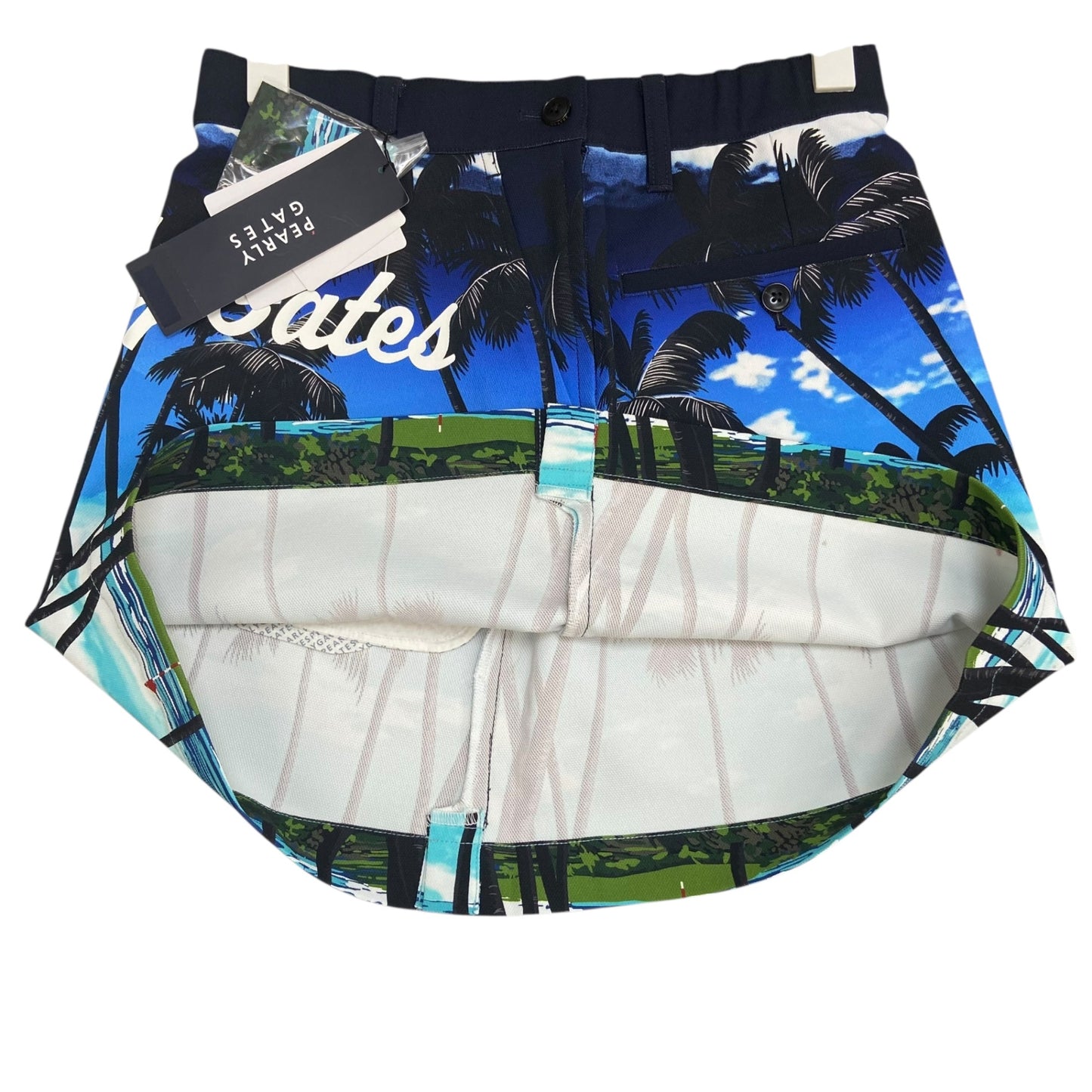 タグ付き　パーリーゲイツ　レディースゴルフアパレル　ショートスカート　サイズ0　ハワイアンデザイン　女性用　ウェア　PEARLY GATES
