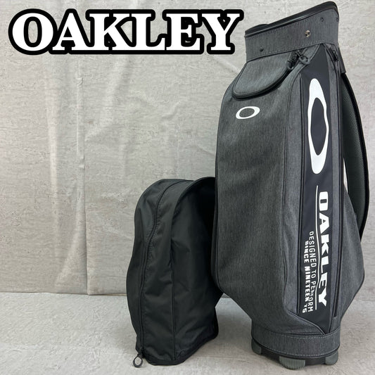 オークリー　ゴルフ用　キャディバッグ　カート式　ブラック　黒　グレー　ナイロン　OAKLEY