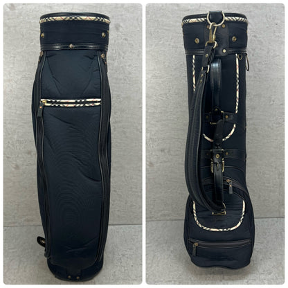 バーバリー　ゴルフ　カート式キャディバッグ　約8.5型　ブラック　黒　ノバチェック柄　BURBERRY