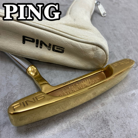 PING　PAL2　メンズゴルフ　パター　ゴールドカラー　35インチ　ピン型　ショートネック　右利き用　ピン　パル2