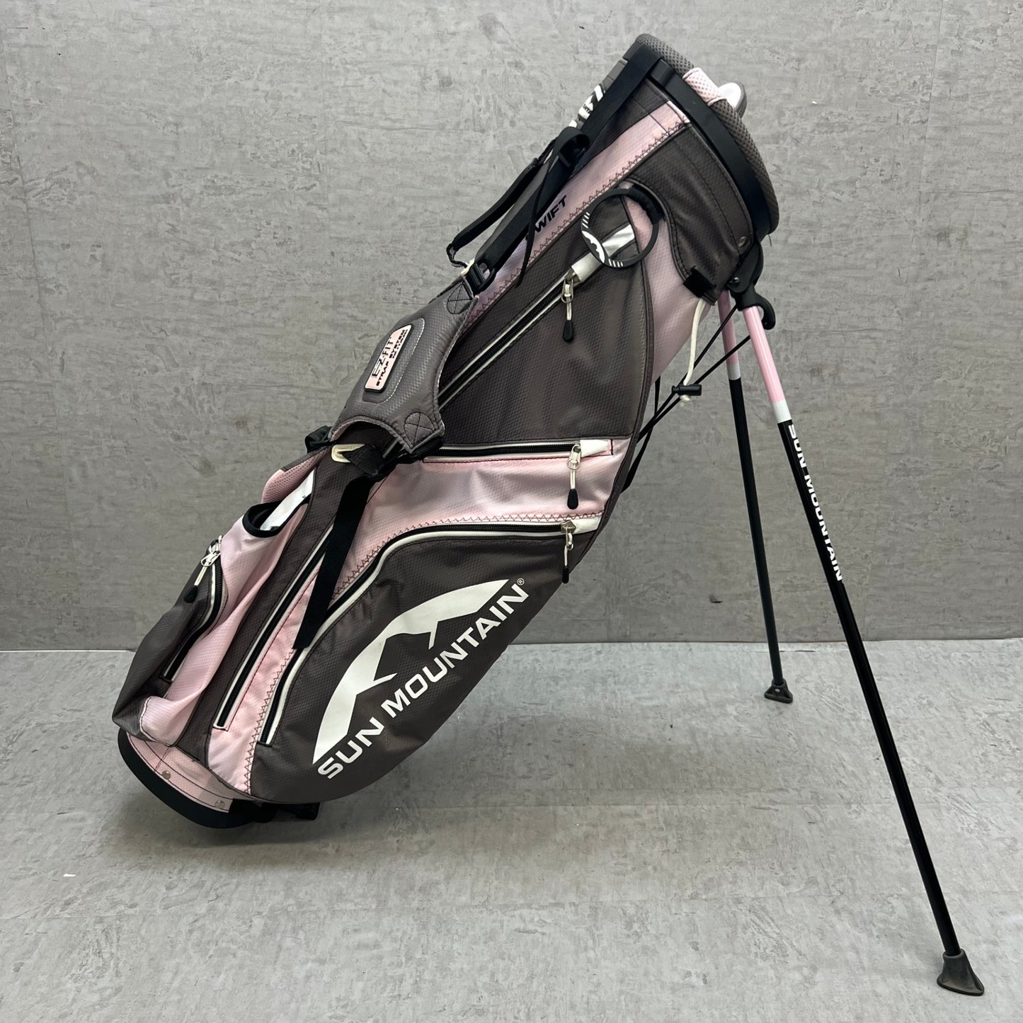 SUN MOUNTAIN サンマウンテン ゴルフ スリム キャディバッグ スタンド式 約8型 2分割 ピンク グレー ナイロン