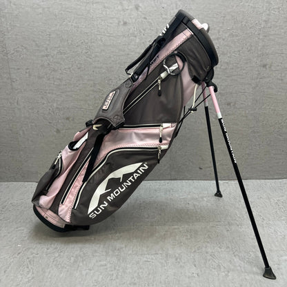 SUN MOUNTAIN サンマウンテン ゴルフ スリム キャディバッグ スタンド式 約8型 2分割 ピンク グレー ナイロン