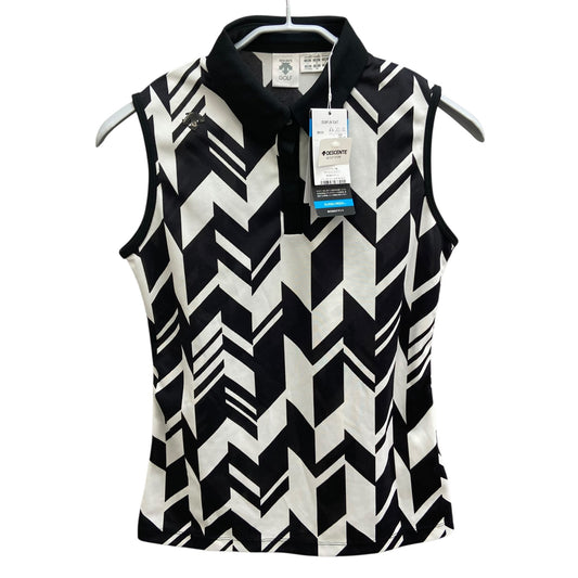 タグ付き　デサント　レディースゴルフアパレル　ノースリーブ　ポロシャツ　サイズL　総柄　女性用　ウェア　DESCENTE