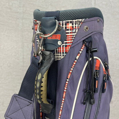 バートン　ゴルフ　カート式キャディバッグ　約9.5型　チェック柄　ナイロン製　BURTON