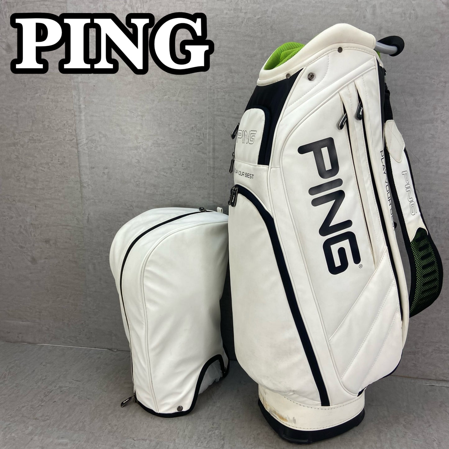 PING　キャディバッグ　カート式　5分割　約9型(約23cm)　ネームプレート付き　ピン