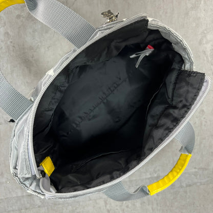 ARCHIVIO　アルチビオ　ゴルフラウンドバッグ　カートバッグ　aロゴワッペン　ホワイトスター総柄　グレーカラーベース　小物入れ