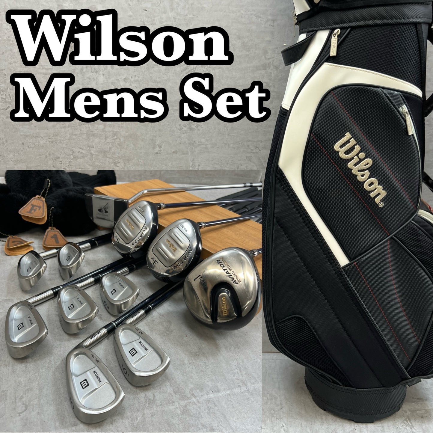 Wilson ウィルソン AVIATOR アビエーター メンズゴルフ クラブセット 11本 右利き用 カーボン S キャディバッグ付き