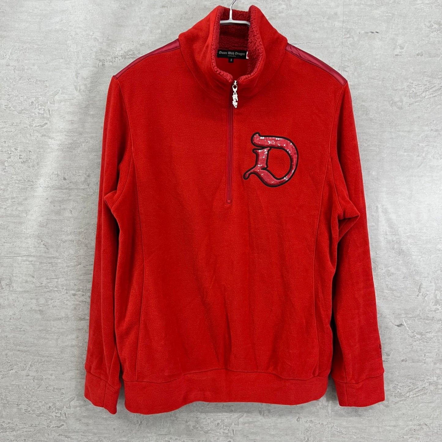 ダンスウィズドラゴン　メンズ　ゴルフウェア　フリース　レッド　赤　Dance With Dragon