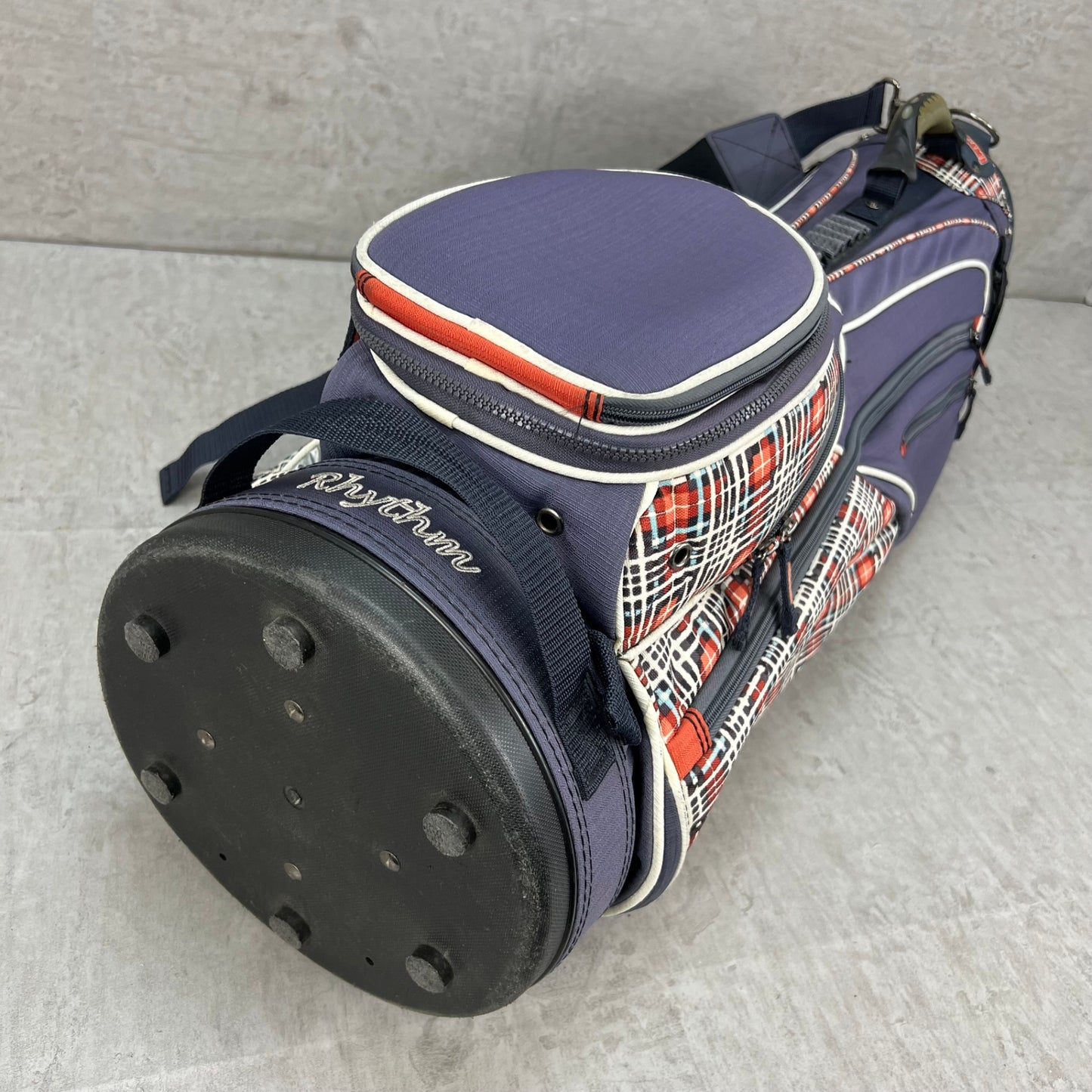 バートン　ゴルフ　カート式キャディバッグ　約9.5型　チェック柄　ナイロン製　BURTON