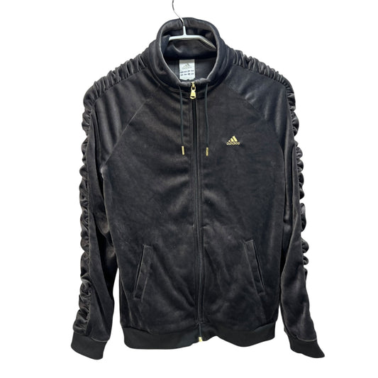 アディダス　レディースゴルフウェア　 ベロアジャケット　L　ブラック　黒　adidas　女性用アウター 洋服　秋冬