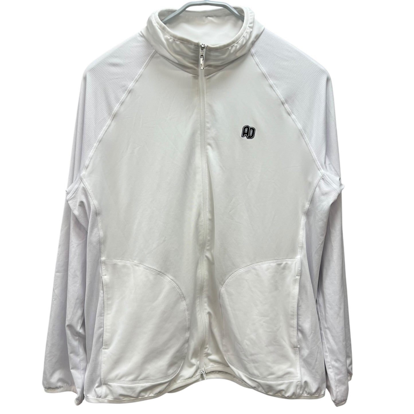アダバット　メンズゴルフウェア　フルジップトップス　M　ホワイト　白　adabat 　長袖　アパレル