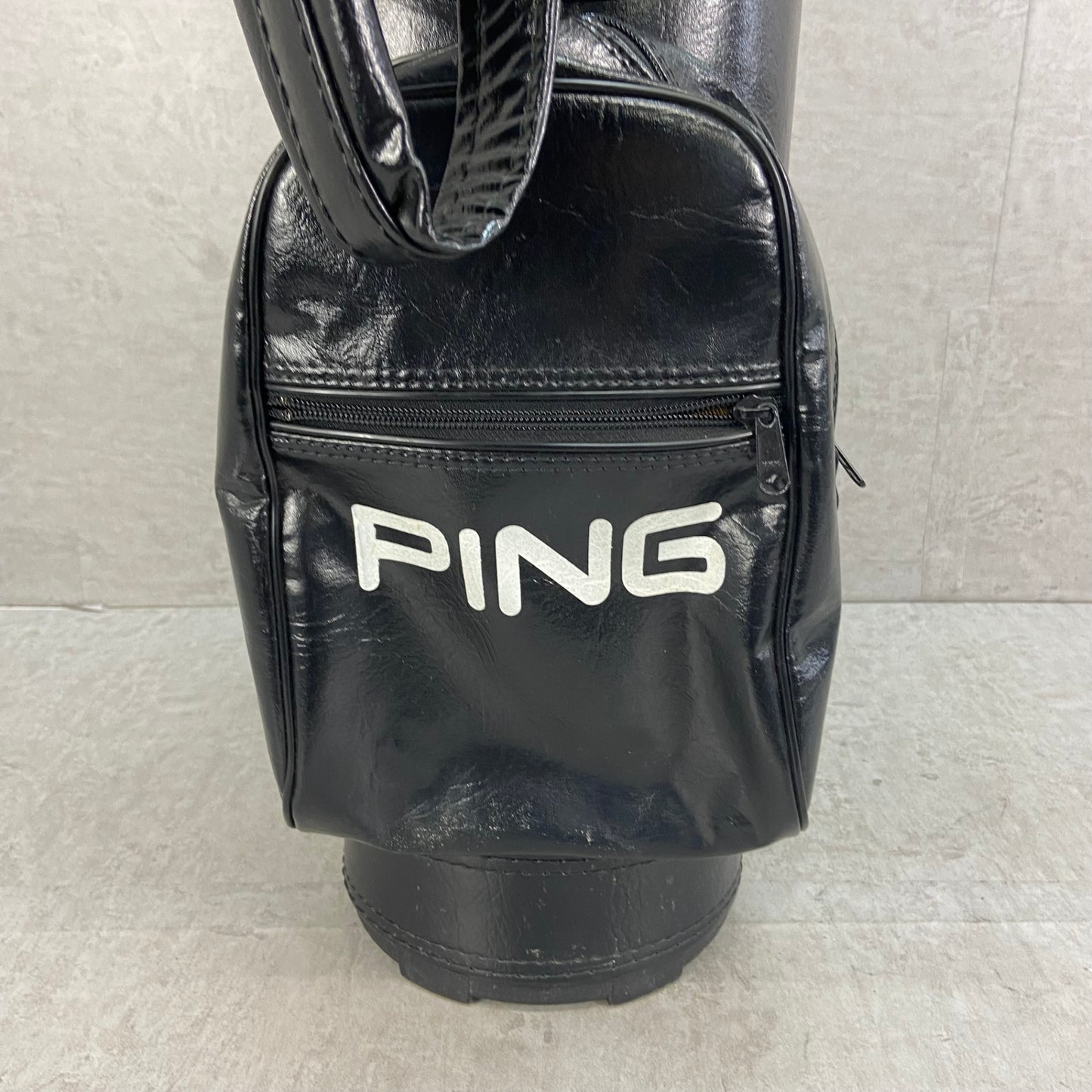PING　キャディバッグ　カート式　3分割　約8.5型(約21cm)　約3.0Kg　レザー　ビンテージ　ピン