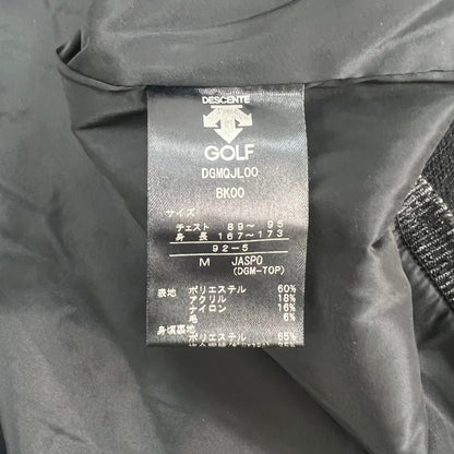 デサント　メンズゴルフウェア　フルジップセーター　M　ブラック　黒　DESCENTE　アパレル　長袖トップス