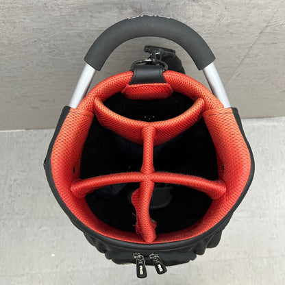 PING　ゴルフ　キャディバッグ　カート式　約9型　合成皮革　ブラック　黒　レッド　赤　ピン