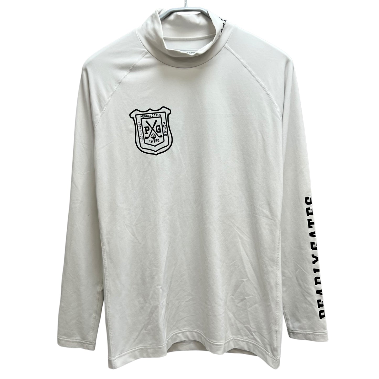 パーリーゲイツ　メンズ　ゴルフウェア　長袖シャツ　モックネック　4号　M　ホワイト　白　アパレル　PEARLY GATES