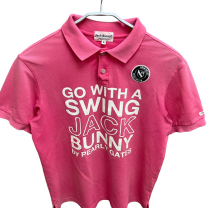 JACK BUNNY　ジャックバニー　メンズゴルフウェア　半袖トップス　ポロシャツ　Lサイズ　ピンク