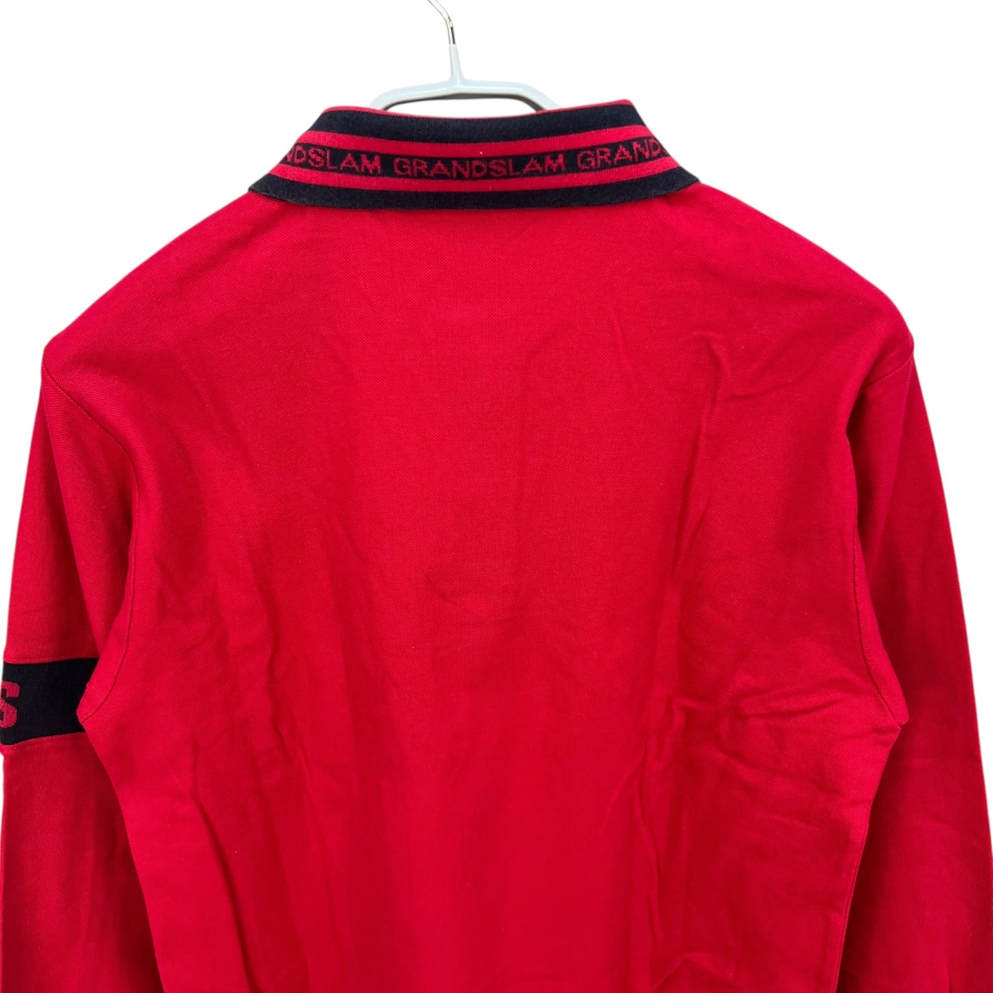 マンシングウェア　メンズゴルフウェア　長袖ポロシャツ　M　レッド　赤　MUNSINGWEAR　アパレル