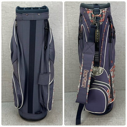 バートン　ゴルフ　カート式キャディバッグ　約9.5型　チェック柄　ナイロン製　BURTON