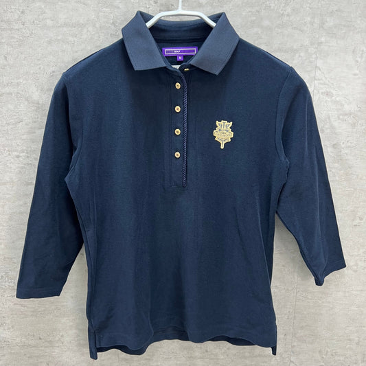 ビームスゴルフ　レディース　長袖　七分丈　ポロシャツ　Mサイズ　ネイビー　女性用ゴルフアパレル　トップス 　BEAMSGOLF