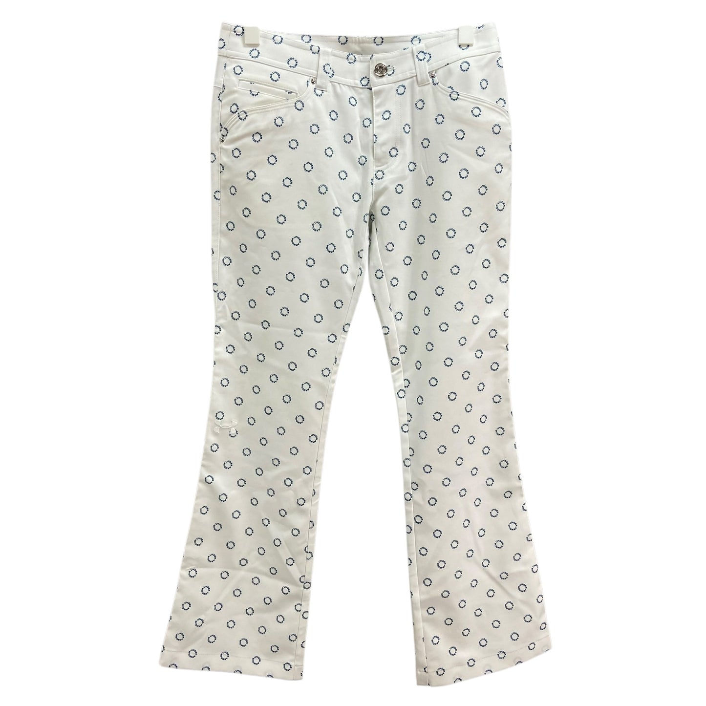 アンダーアーマー　メンズゴルフウェア　パンツ　SM　ホワイト　白　総柄　ズボン　スラックス　ロング　UNDER ARMOUR