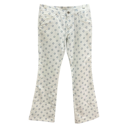 アンダーアーマー　メンズゴルフウェア　パンツ　SM　ホワイト　白　総柄　ズボン　スラックス　ロング　UNDER ARMOUR