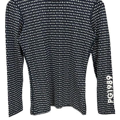 PEARLY GATES パーリーゲイツ　レディース　女性用 長袖トップス インナー　モックネック　総柄　ブラック　1号　Sサイズ