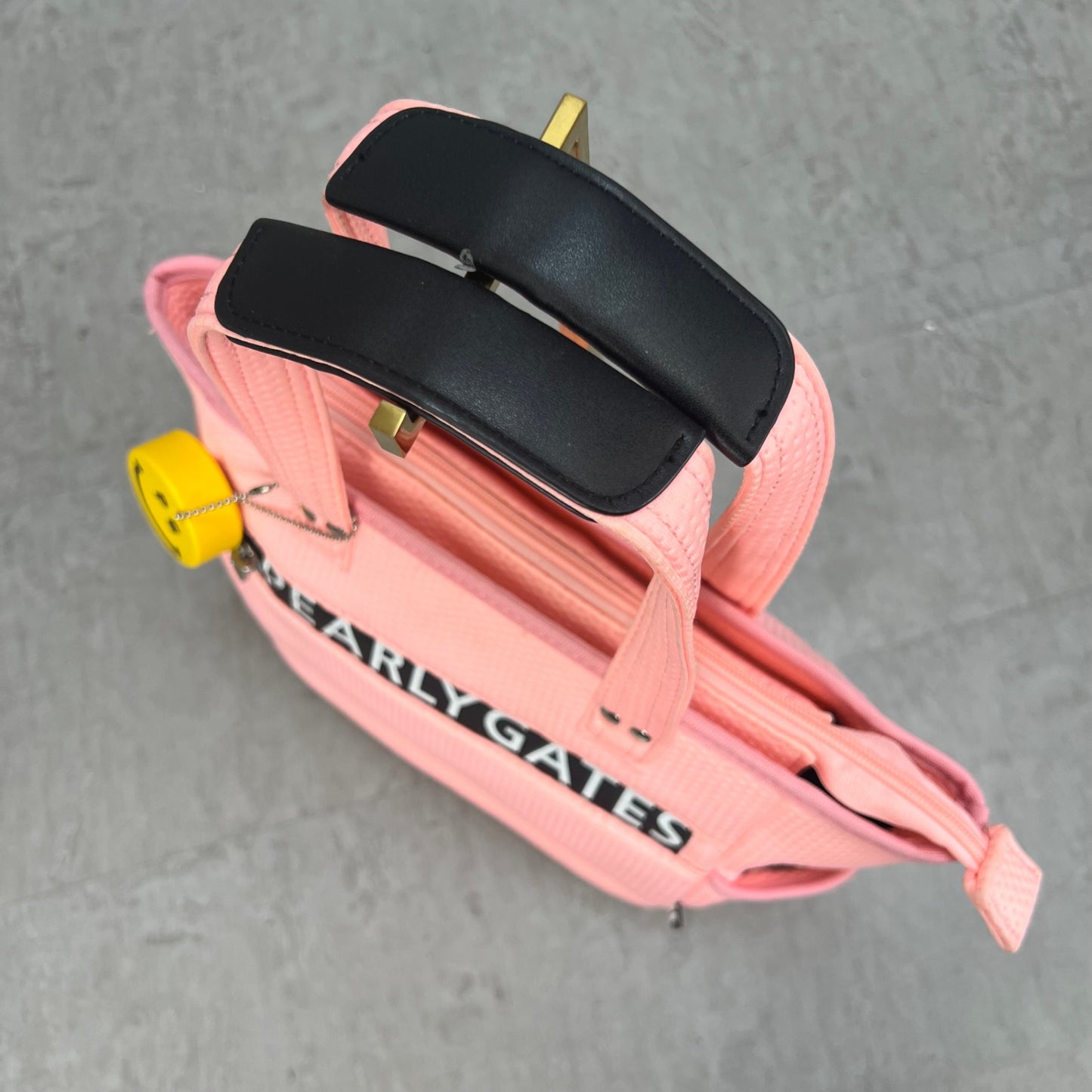 パーリーゲイツ　レディース　ゴルフラウンドバッグ　ピンク　ディンプル生地　カートバッグ　小物入れ　PEARLY GATES