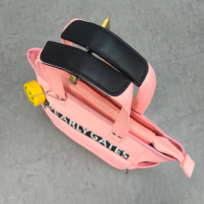 パーリーゲイツ　レディース　ゴルフラウンドバッグ　ピンク　ディンプル生地　カートバッグ　小物入れ　PEARLY GATES