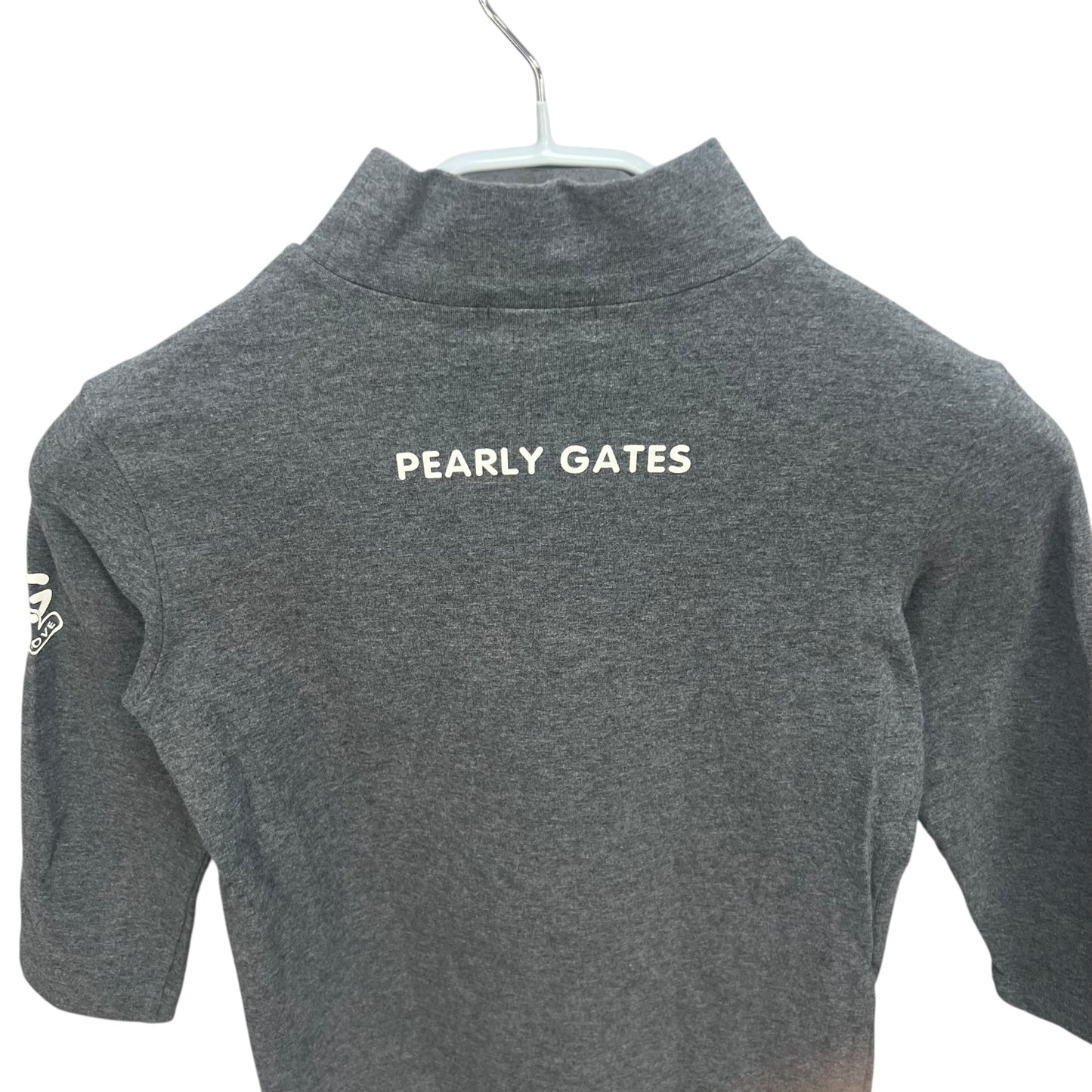 PEARLY GATES パーリーゲイツ　レディース　女性用 7分袖トップス インナー　モックネック　グレー　0号　Sサイズ