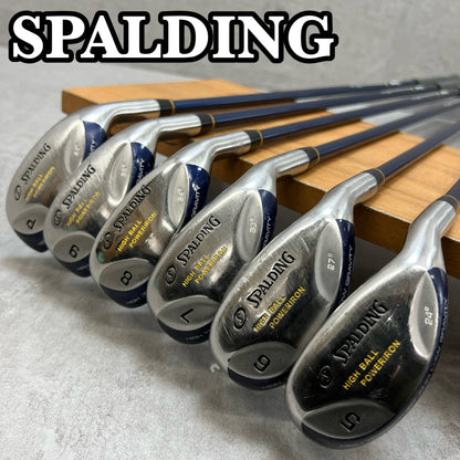 SPALDING スポルディング ハイボール パワーアイアン メンズゴルフ アイアンセット 5〜PW 6本 右利き用 カーボン R　中空