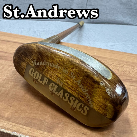 St.Andrews セントアンドリュース	　ゴルフクラシックス　ハンドメイド　木製パター　ピン型　32インチ　右利き用