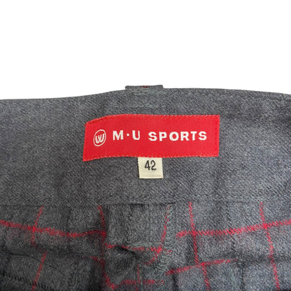 MUスポーツ　エムユー　レディースゴルフアパレル　ハーフパンツ　サイズ42　チェック　グレーカラー　ズボン　スラックス　女性用　ウェア　M･U SPORTS