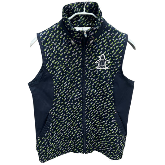 マンシングウェア　レディース　ベスト　Lサイズ　総柄　ネイビー　女性用ゴルフアパレル　Munsingwear