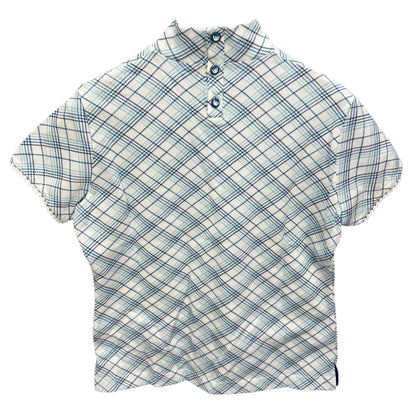 MU SPORT　スポーツ　レディース　女性用 半袖トップス Tシャツ　モックネック　チェック　42号　XLサイズ