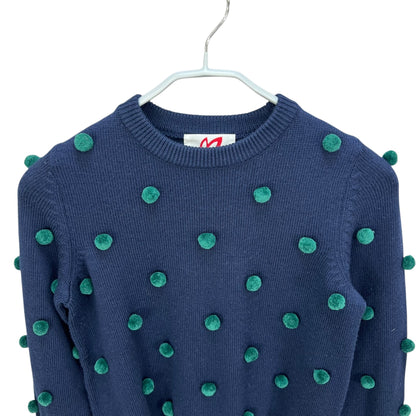 マスターバニーエディション　レディース　ボンボンセーター　トップス　玉飾り　ネイビー　0サイズ　女性用 ゴルフアパレル　MASTER BUNNY EDITION