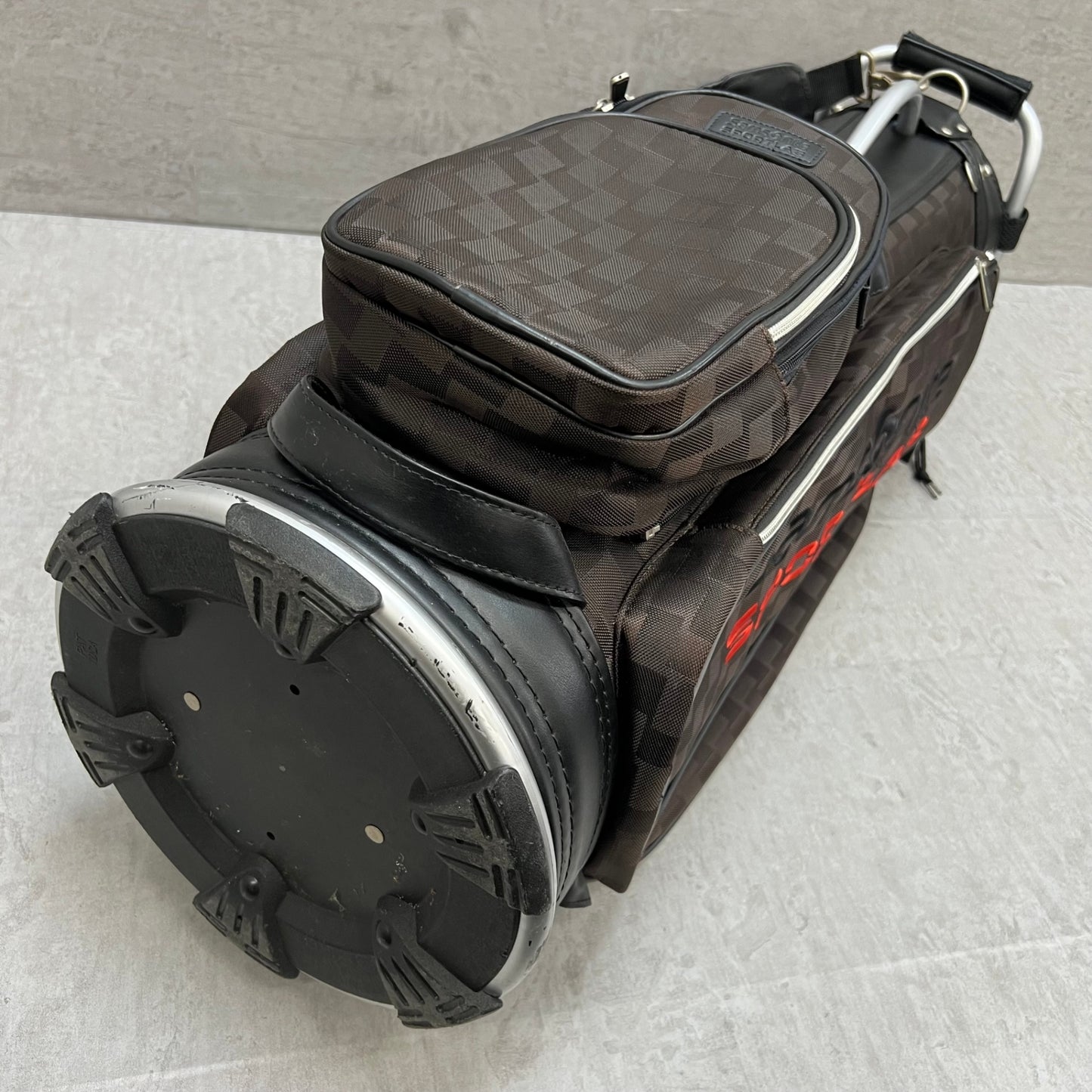 サムソナイト　ゴルフ　キャディバッグ　カート式　約9型　ブラウン　茶系　Samsonite