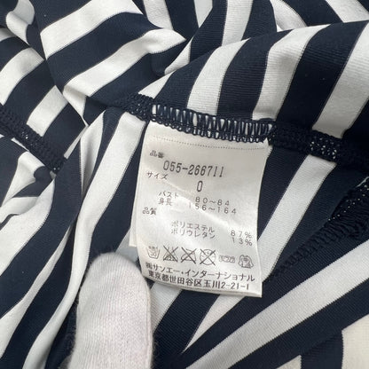 PEARLY GATES パーリーゲイツ　レディース　女性用 長袖トップス インナー　モックネック　ボーダー　0号　Sサイズ