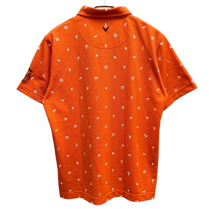 キャロウェイ　メンズ　半袖ポロシャツ　3L　総柄　オレンジ　男性用ゴルフアパレル　トップス　Callaway　洋服