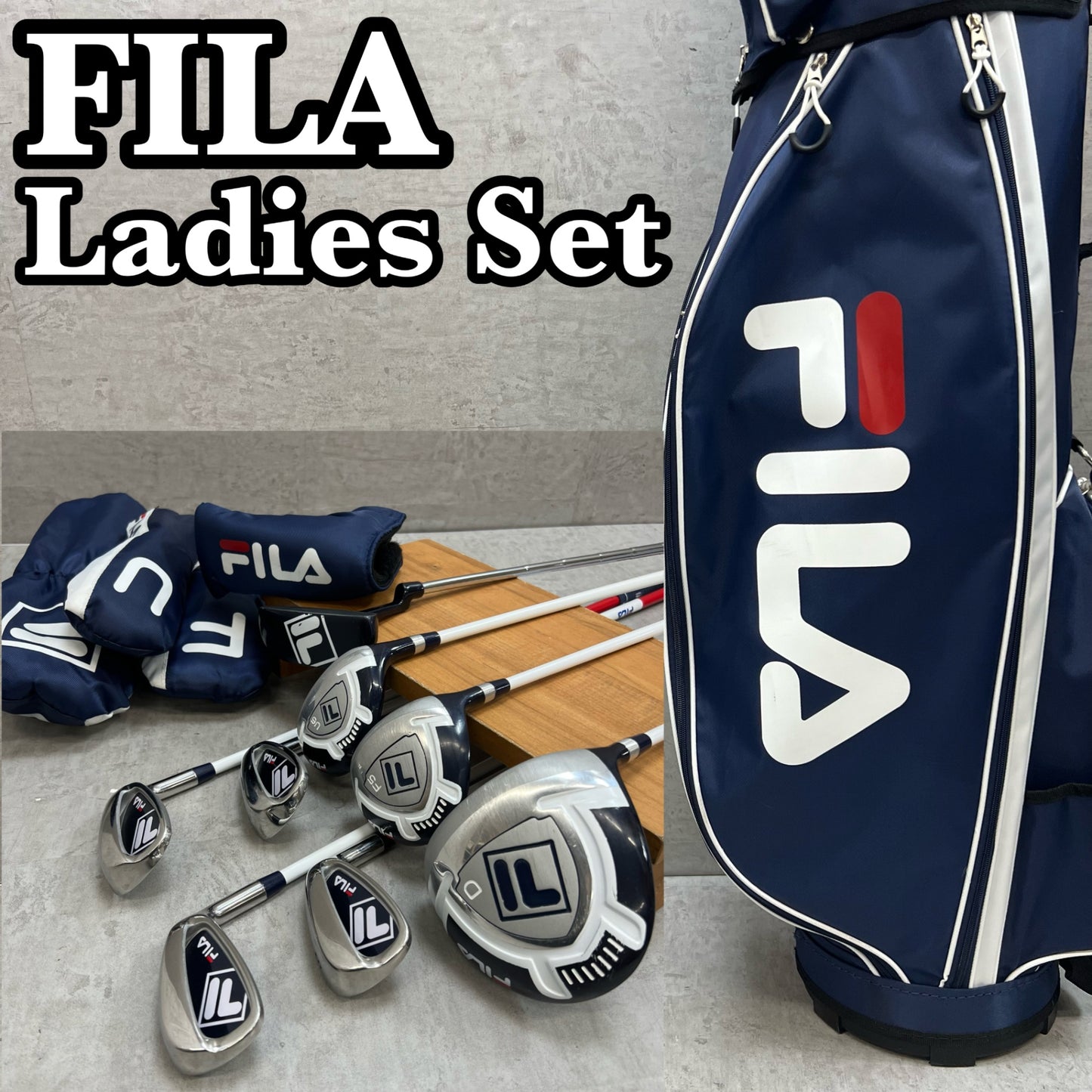 FILA フィラ レディースゴルフ クラブセット 8本 カーボン L 右利き用 キャディバッグ付き