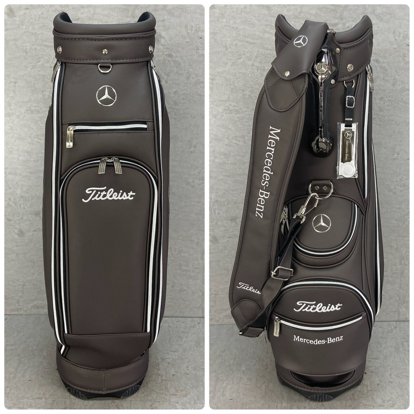 タイトリスト　メルセデスベンツ　ゴルフ用　キャディバッグ　カート式　合成皮革　バック　Titleist　Mercedes-Benz