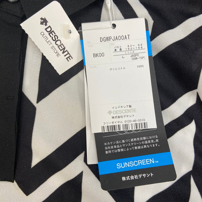 タグ付き　デサント　レディースゴルフアパレル　ノースリーブ　ポロシャツ　サイズL　総柄　女性用　ウェア　DESCENTE