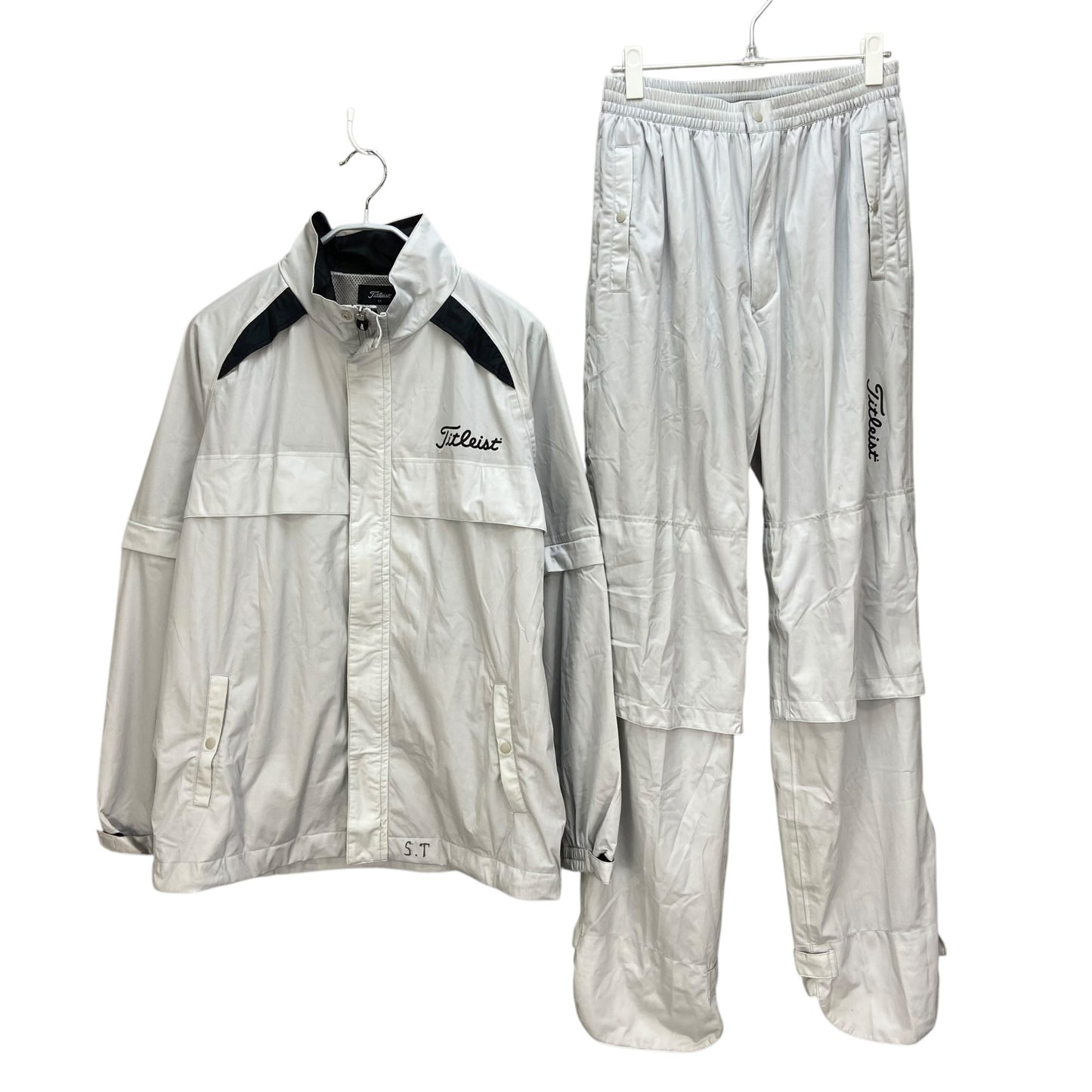 タイトリスト　メンズ　ゴルフ　レインウェア　袖着脱可能　防水性　透湿性　グレー系　Titleist　男性用